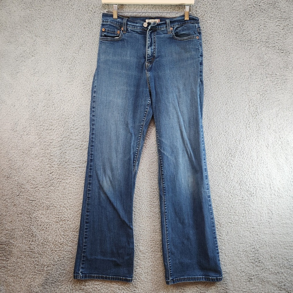 Levi's 512 Perfectly Slimming Bootcut Jeans Women 12 Blue Denim Cotton High-Rise
